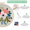 chfine Embroidery Starter Kit for Beginners, 3 Sets Cross Stitch Kits for Adults Include Stamped Embroidery Cloth with Floral Pattern, 3 Embroidery Hoops, Color Threads, Needles and Instructions
